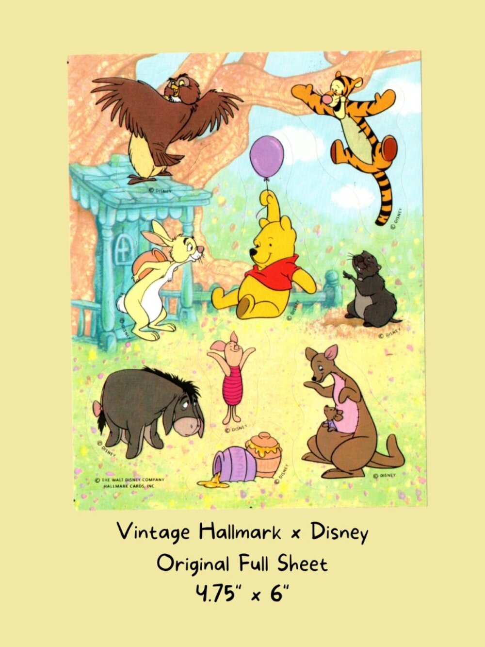 Hallmark Disney's Winnie the Pooh Vintage Sticker Sheet